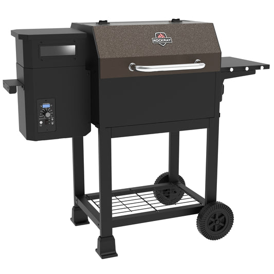 465 SQ.IN Wood Pellet Grill & Smoker with Side Shelf, 8 IN 1 BBQ Grill with PID Temperature Control for Outdoor Cooking, BBQ Camping and Patio