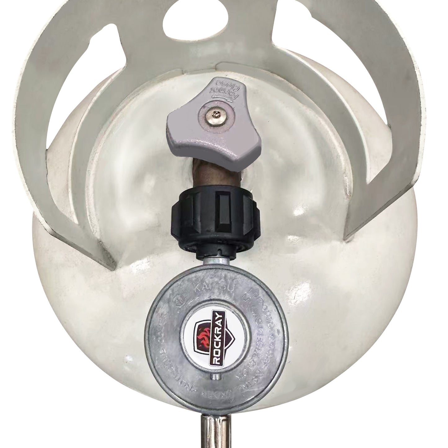 ROCKRAY Propane Regulator with Hose, 8FT, Black, 3/8" Female Flare & QCC1 Connector Gas Line Connector, 1 Piece