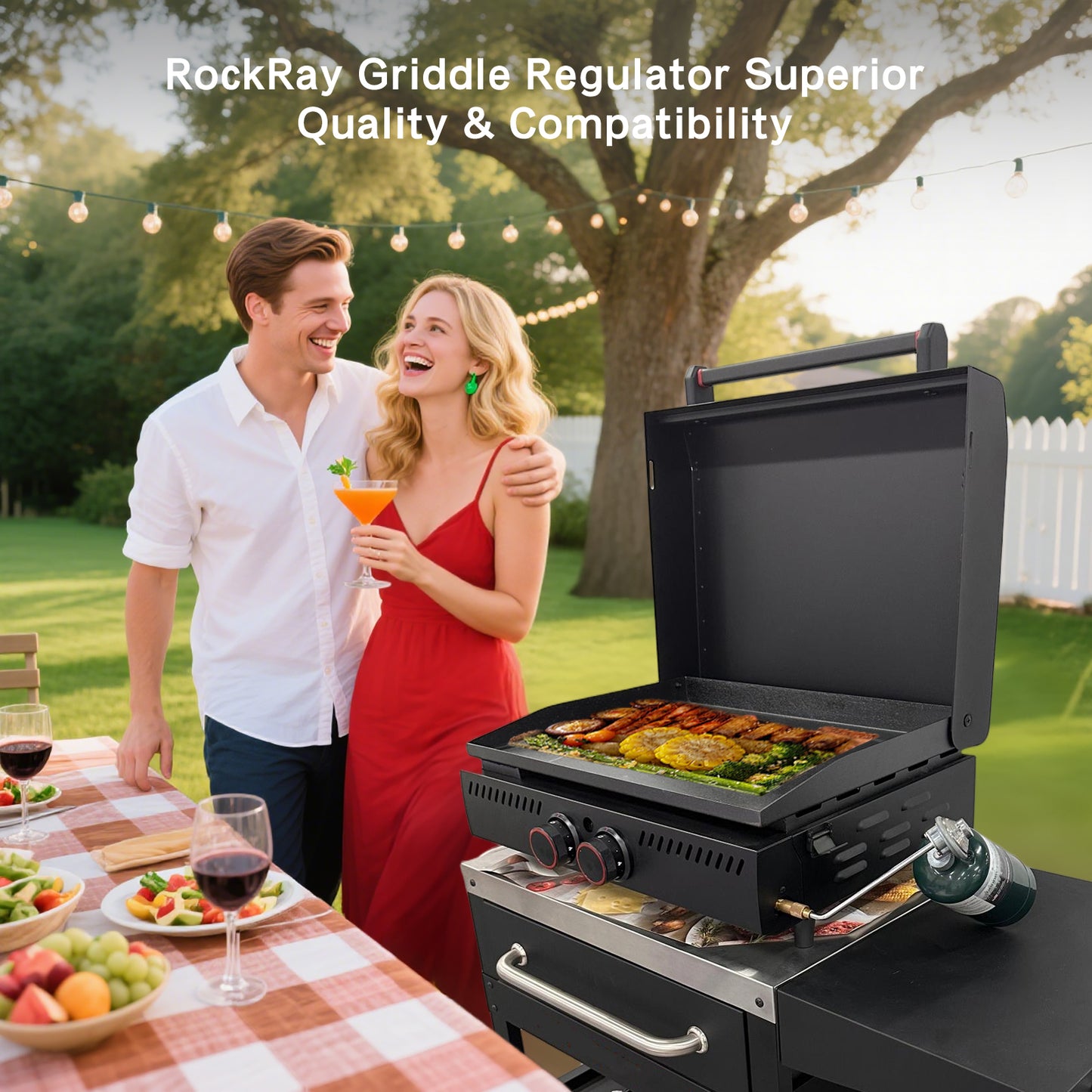 ROCKRAY Griddle Regulator Replacement for Blackstone 17"/22" Tabletop Griddles,CSA Certified Griddle Propane Adaptor for 1-20LB Tanks