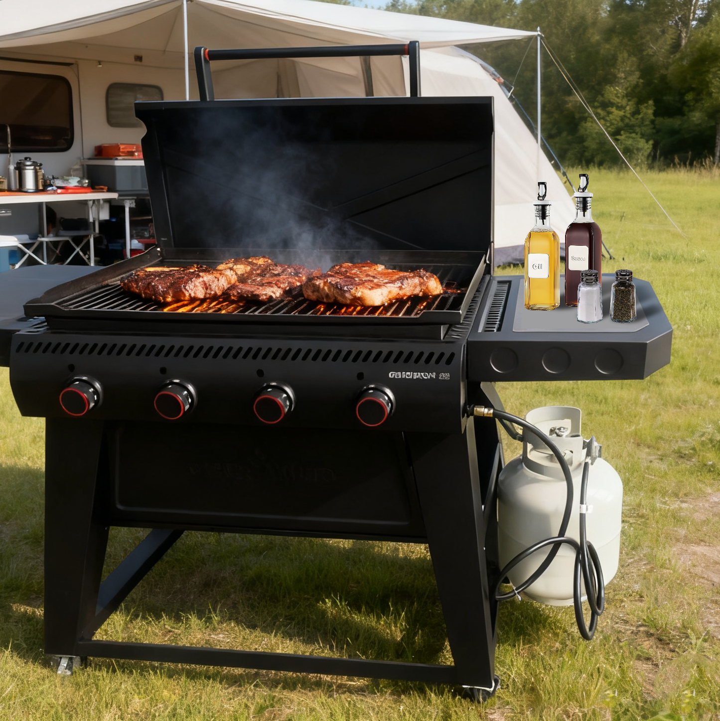 ROCKRAY Propane Regulator and Hose 6Ft , CSA Certified Gas Grill Adapter with QCC1 , Fits Weber Genesis/Spirit, Char-broil, Kenmore & Brinkmann Gas Grills